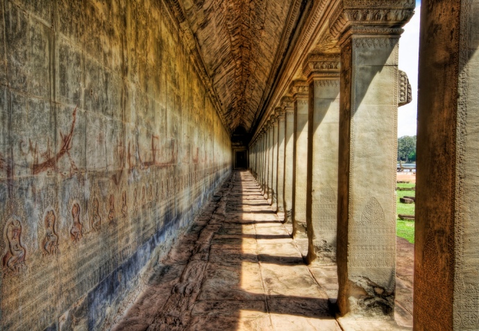 Angkor Wat wall relief